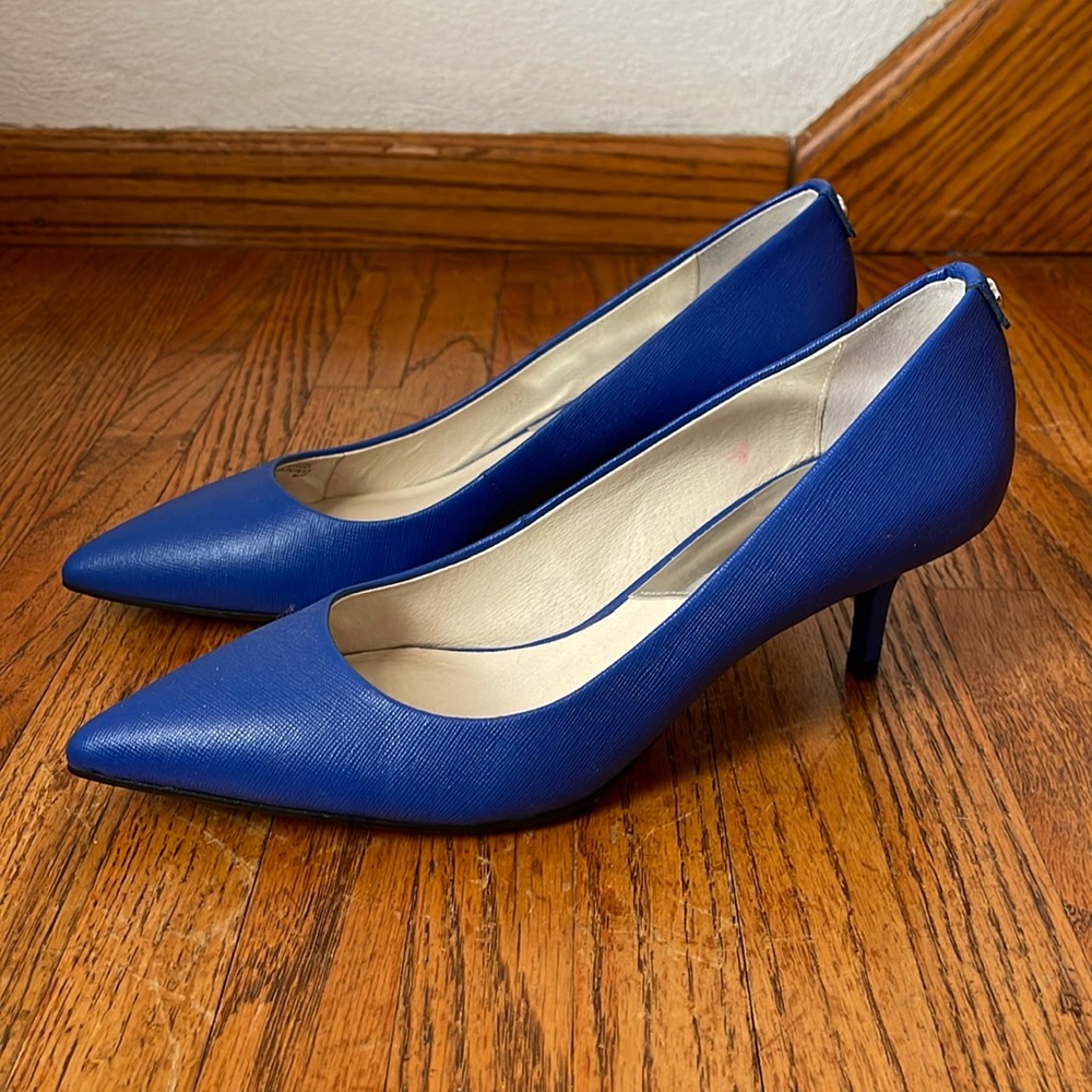 MICHAEL Michael Kors Royal Blue Pointed Toe Kitten Heel Pumps